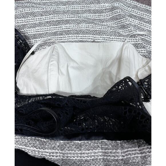 Tracy Reese Leather Trim Lace‎ & Tweed A-Line Dress With Pockets Size 6 - Picture 14 of 15